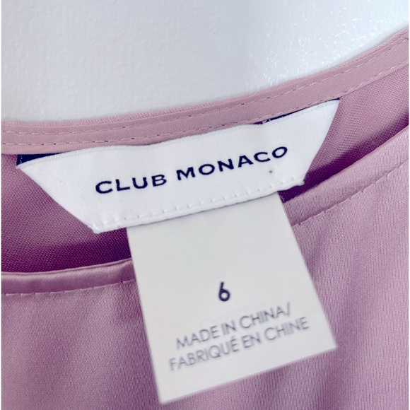 Club Monaco Scoop Neck Asymmetrical Dress, Size 6, Mauve - Picture 3 of 8